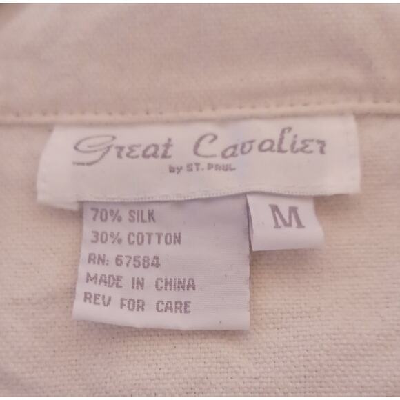 Great Cavalier Silk Cotton Embroidered Jacket Cream Color Women's Medium - Picture 6 of 7